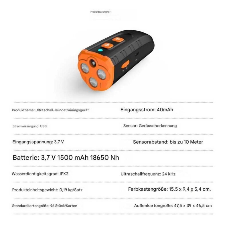 Tragbare Handheld Ultraschall Hund Trainer Schalldämpfer – Bild 2