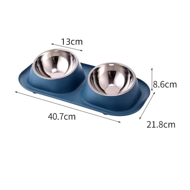 1pc Edelstahl Doppel katze Hundenapf Katzenfutter behälter – Bild 6