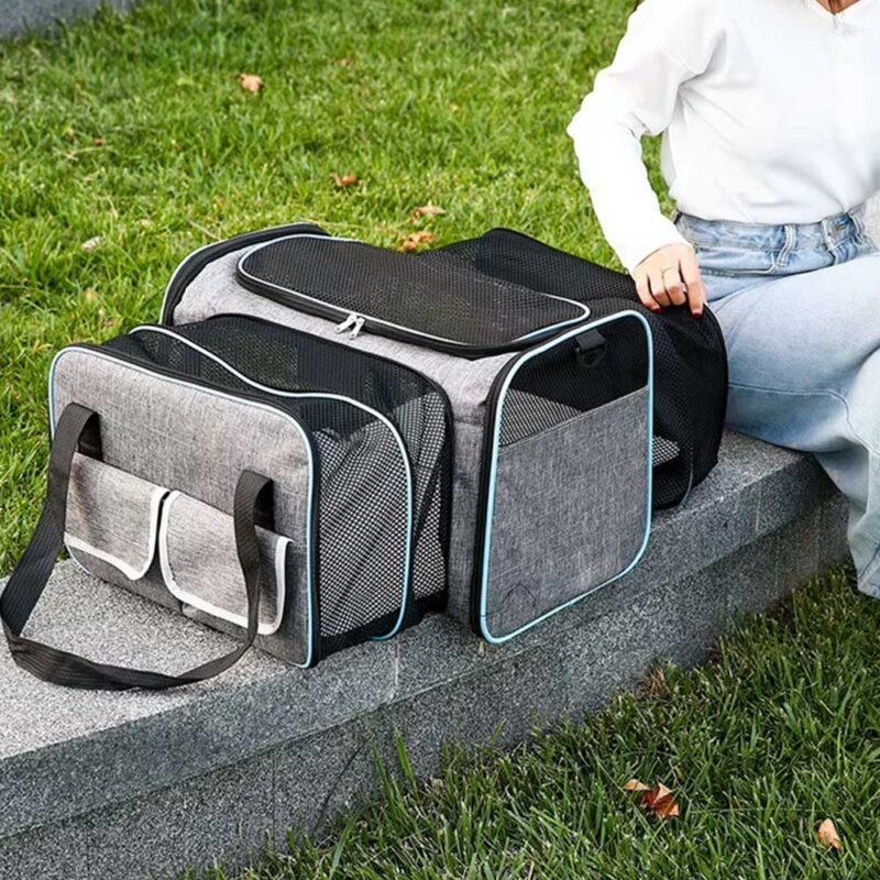 Katze Tasche Faltbare und Erweiterbar Haustier Tasche – Bild 6