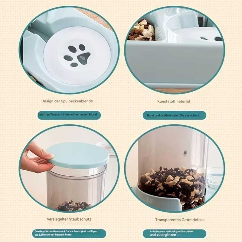 Automatisches Katzenfutter-Wasserspender-Set – Bild 10