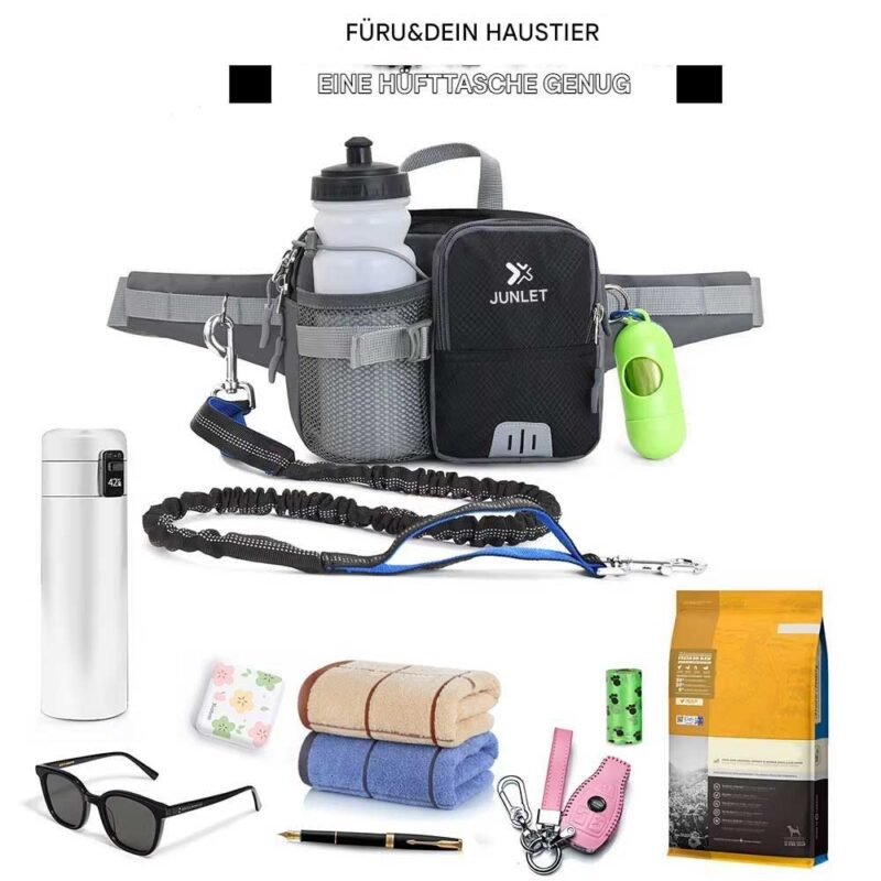 Freihändige einziehbare Hundeleine mit Gürteltasche für Spaziergänge für Hund – Bild 14