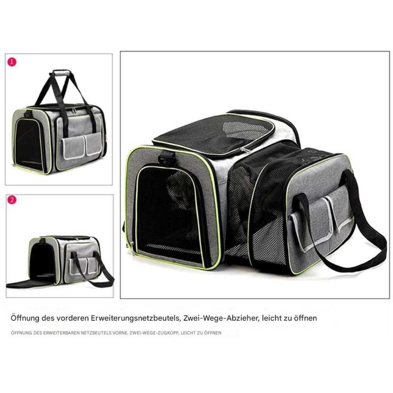 Katze Tasche Faltbare und Erweiterbar Haustier Tasche – Bild 9