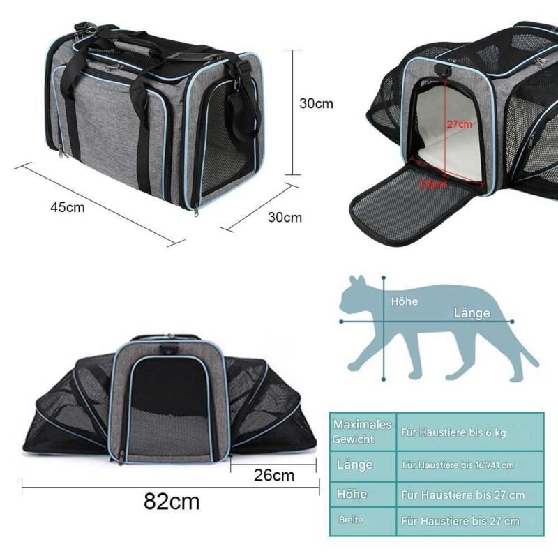 Tragbare Haustier-Tragetasche für Hunde und Katzen – Bild 3