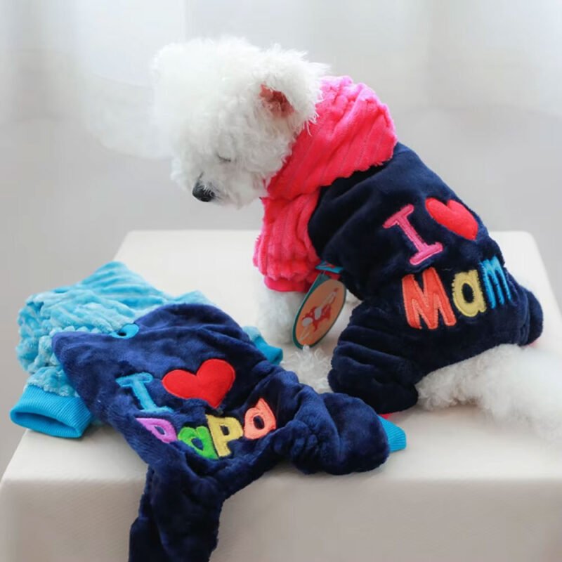 6 Stile Hund Herbst Winter verdickt warm Kapuzenmantel Haustier Kleidung – Bild 5