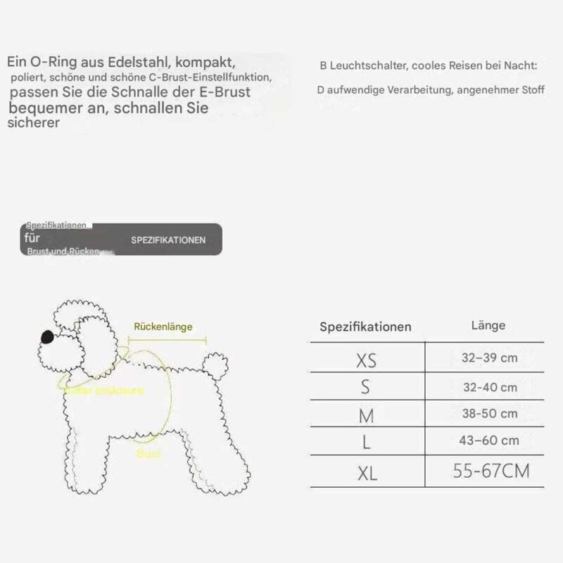 USB/ Batterie Verstellbares LED-Hundegeschirr ohne Zug leuchtendes Nylon-Brustband – Bild 10
