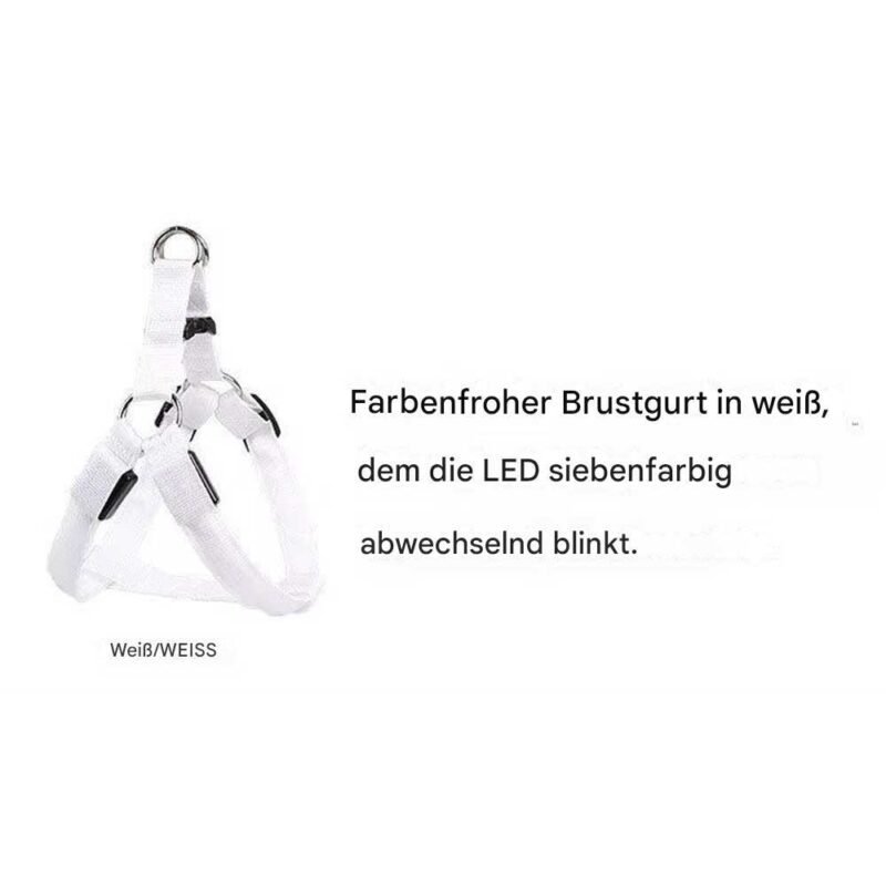 USB/ Batterie Verstellbares LED-Hundegeschirr ohne Zug leuchtendes Nylon-Brustband – Bild 9