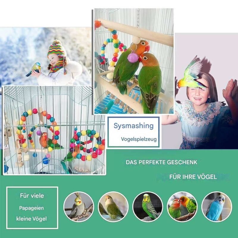 7 und 16 Packungen Spielzeugset für Papageien Vielzahl von Spielzeugen für Vogelkäfig zubehör sicheres – Bild 3