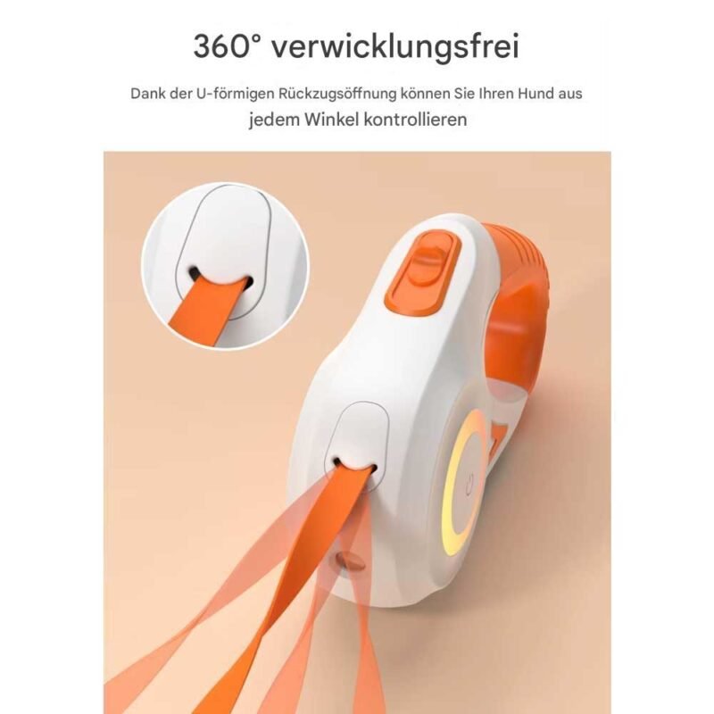 5m automatische einziehbare Hundeleine mit LED-Taschenlampe aus Nylon – Bild 5