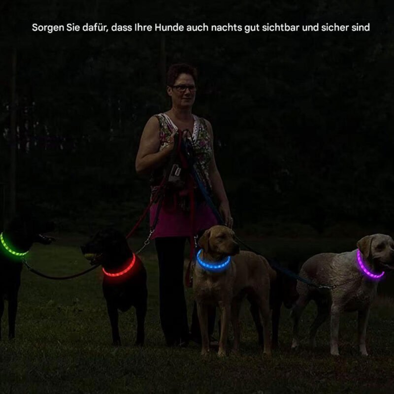 Silikon Led Hundehalsband USB Aufladbare Leuchtenden Hundehalsband Anti-Verloren – Bild 7